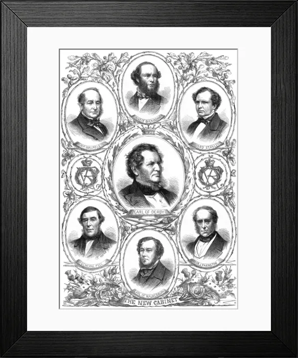 Framed Print : The Earl of Derbys Cabinet, 1867 Framed Print : The Earl of Derbys Cabinet, 1867