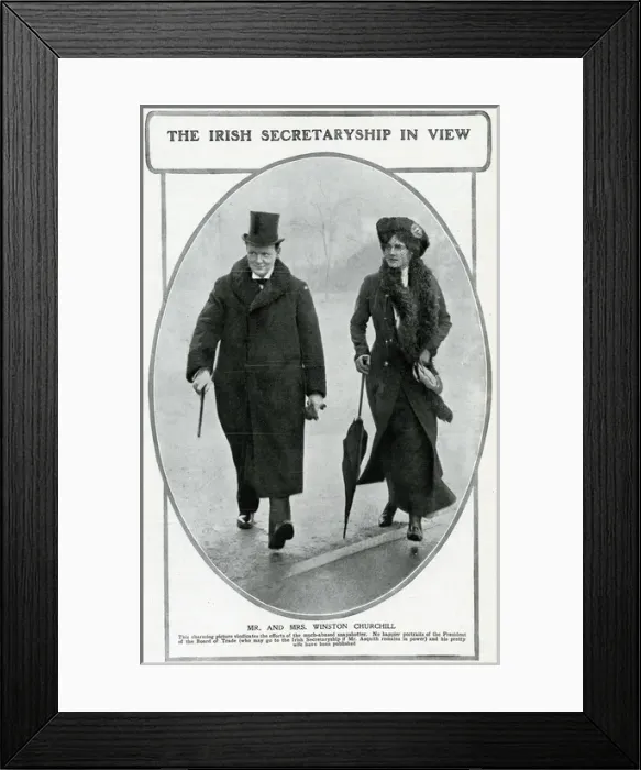 Framed Print : Winston Churchill with wife Clementine Churchill 1910 Framed Print : Winston Churchill with wife Clementine Churchill 1910