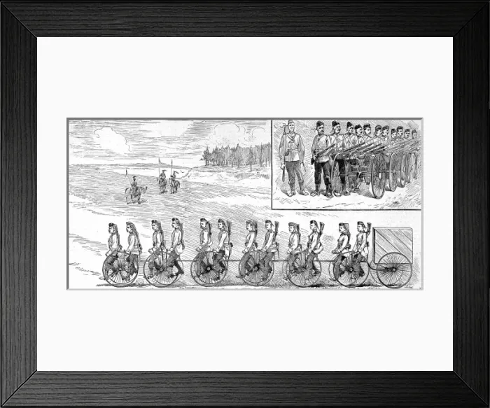Framed Print : Military Multi-Cycle On trial at Aldershot, 1887 Framed Print : Military Multi-Cycle On trial at Aldershot, 1887