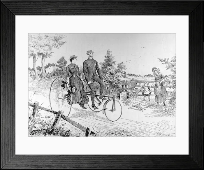Framed Print : A Double-Seated Tricycle, 1885 Framed Print : A Double-Seated Tricycle, 1885