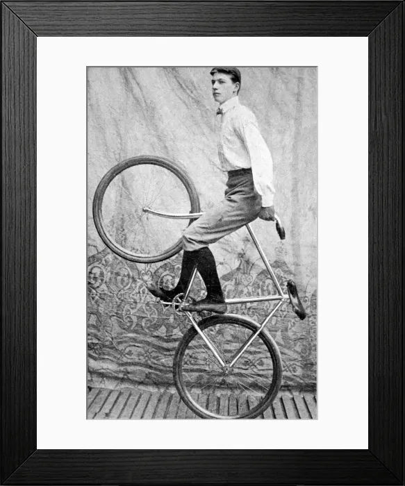 Framed Print : Kaufmann Trick cyclist at the London Hippodrome, 1901 Framed Print : Kaufmann Trick cyclist at the London Hippodrome, 1901