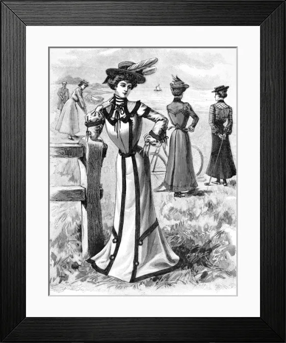 Framed Print : Summer and Cycling Fashions for 1901 Framed Print : Summer and Cycling Fashions for 1901