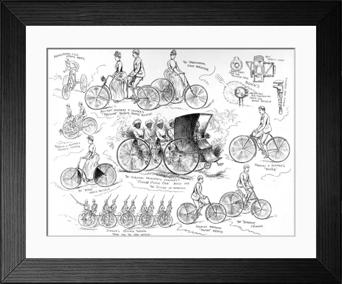 Framed Print : A Selection of Bicycles, 1888 Framed Print : A Selection of Bicycles, 1888