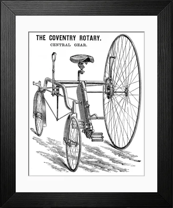 Framed Print : Advertisement for a Rudge Coventry Rotary Tandem Tricycle, 1 Framed Print : Advertisement for a Rudge Coventry Rotary Tandem Tricycle, 1