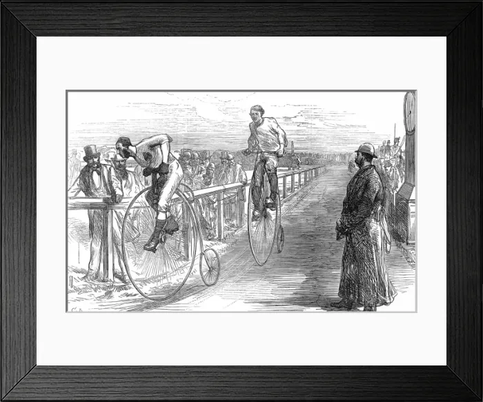 Framed Print : Bicycle Race at Lillie-Bridge, London, 1875 Framed Print : Bicycle Race at Lillie-Bridge, London, 1875