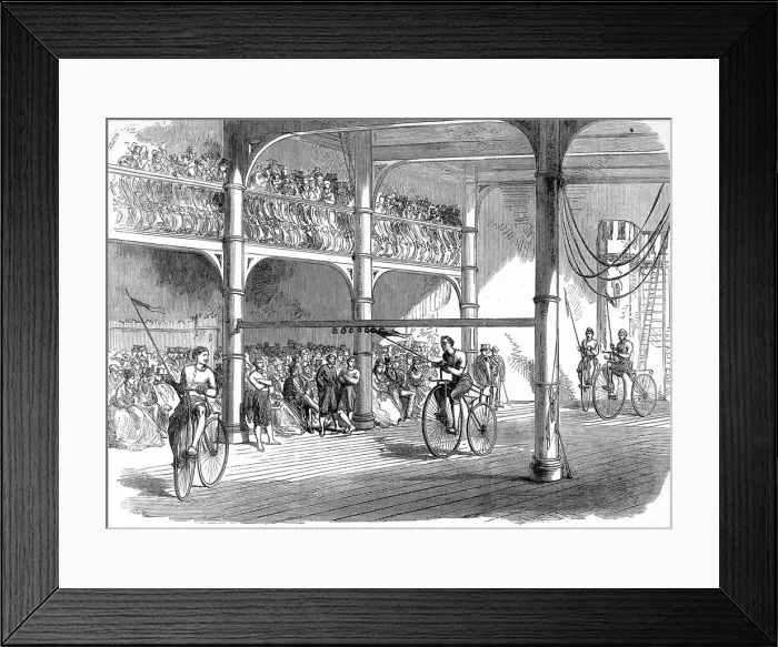 Framed Print : The Bicycle Tournament at the Myrtle-Street Gymnasium, Liver Framed Print : The Bicycle Tournament at the Myrtle-Street Gymnasium, Liver