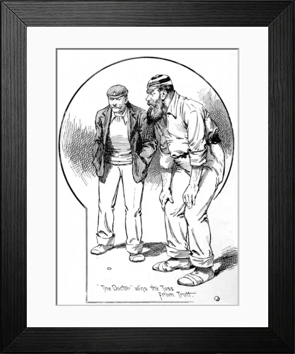 Framed Print : G. H. S. Trott and W. G. Grace tossing a coin, Oval Cricket Gro Framed Print : G. H. S. Trott and W. G. Grace tossing a coin, Oval Cricket Gro