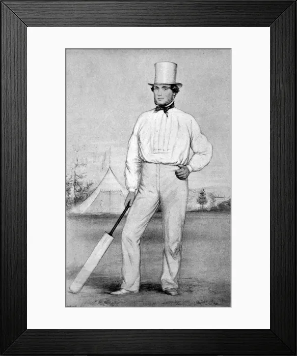 Framed Print : George Parr, English cricketer, circa 1845