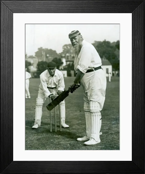 Framed Print : W. G. Grace batting at Gravesend, 1913
