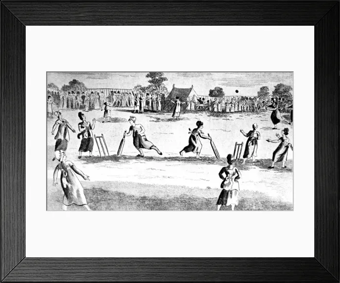 Framed Print : Women of Hampshire vs. Women of Surrey Cricket Match, Newing Framed Print : Women of Hampshire vs. Women of Surrey Cricket Match, Newing