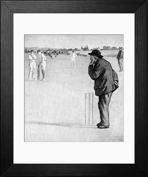 Framed Print : Umpire at a Cricket Match, c. 1905