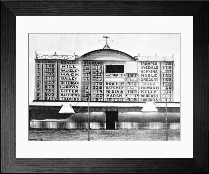 Framed Print : Score-board at the Sydney Cricket Ground, 1901 Framed Print : Score-board at the Sydney Cricket Ground, 1901