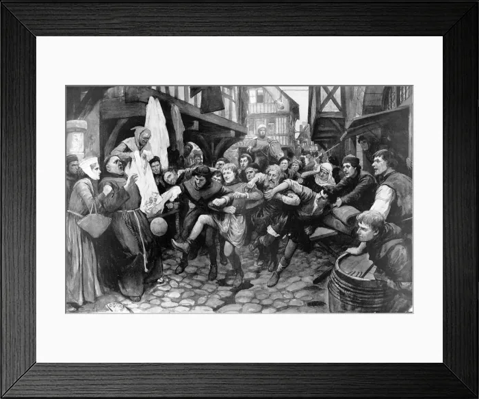 Framed Print : A Game of Football in the Streets of London, c. 1314 Framed Print : A Game of Football in the Streets of London, c. 1314