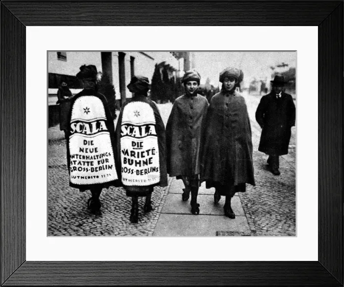 Framed Print : Sandwich-Board Women in Berlin, 1920 Framed Print : Sandwich-Board Women in Berlin, 1920