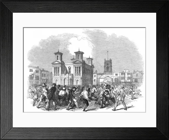 Framed Print : Shrove Tuesday Football Match, Kingston-Upon-Thames, 1846 Framed Print : Shrove Tuesday Football Match, Kingston-Upon-Thames, 1846