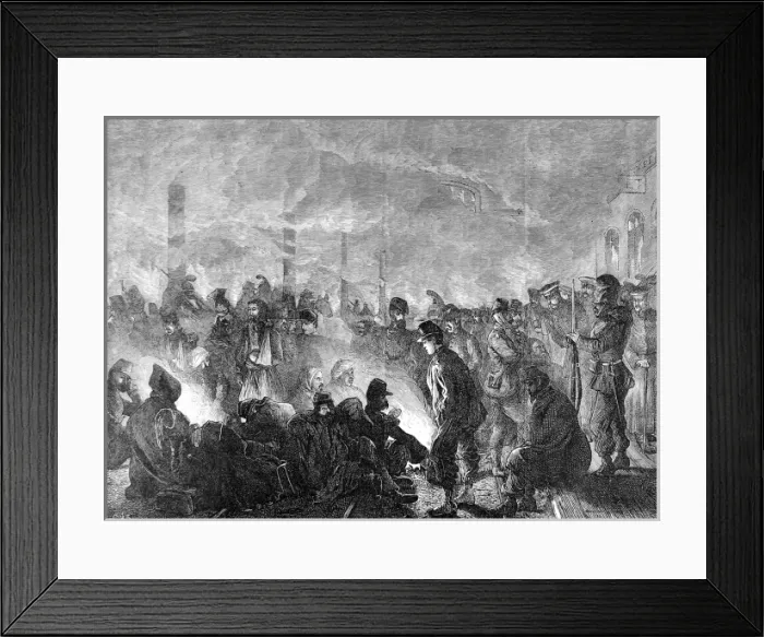 Framed Print : French Prisoners at Orleans Railway Station; Franco-Prussian