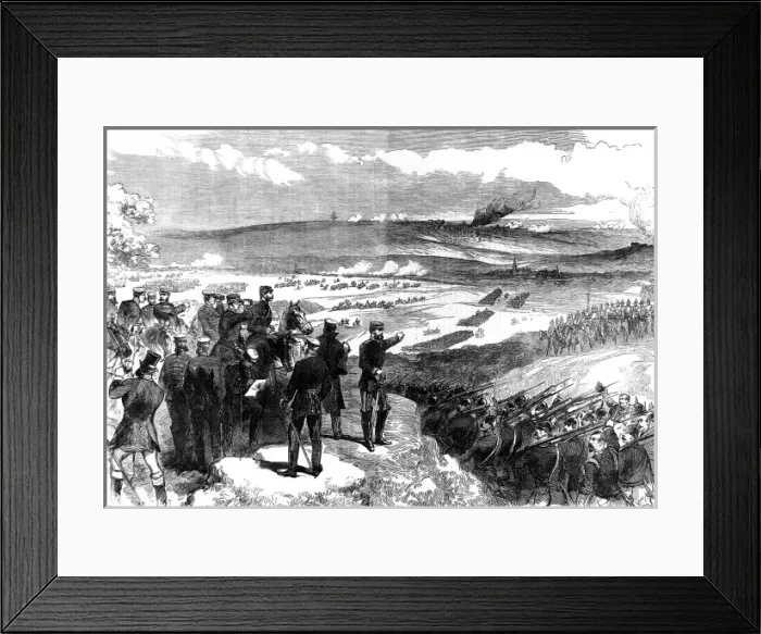Framed Print : The Prussian Army advance at the Battle of Sadowa; Seven Wee Framed Print : The Prussian Army advance at the Battle of Sadowa; Seven Wee