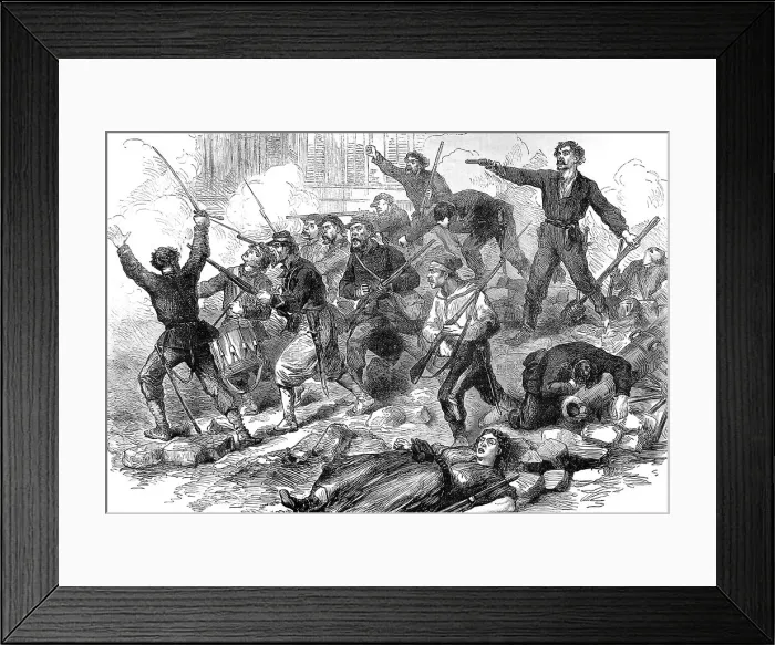 Framed Print : Socialists fighting to the death; Paris Commune, 1871