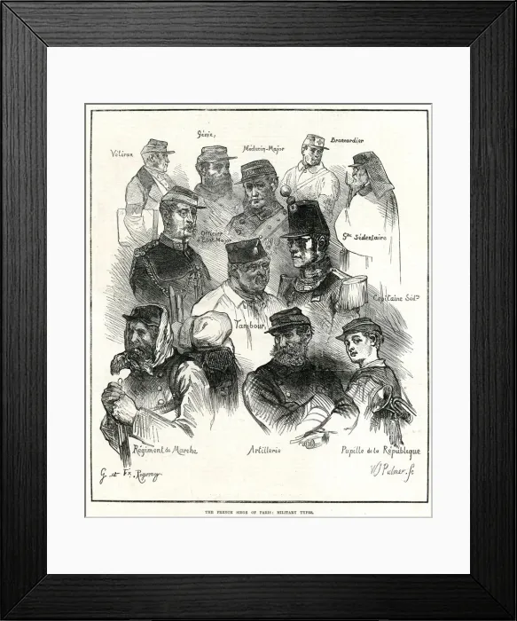Framed Print : French Military Personnel 1871 Framed Print : French Military Personnel 1871