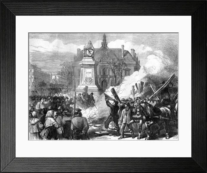 Framed Print : The Burning of the Guillotine on the Place Voltaire; Paris C Framed Print : The Burning of the Guillotine on the Place Voltaire; Paris C