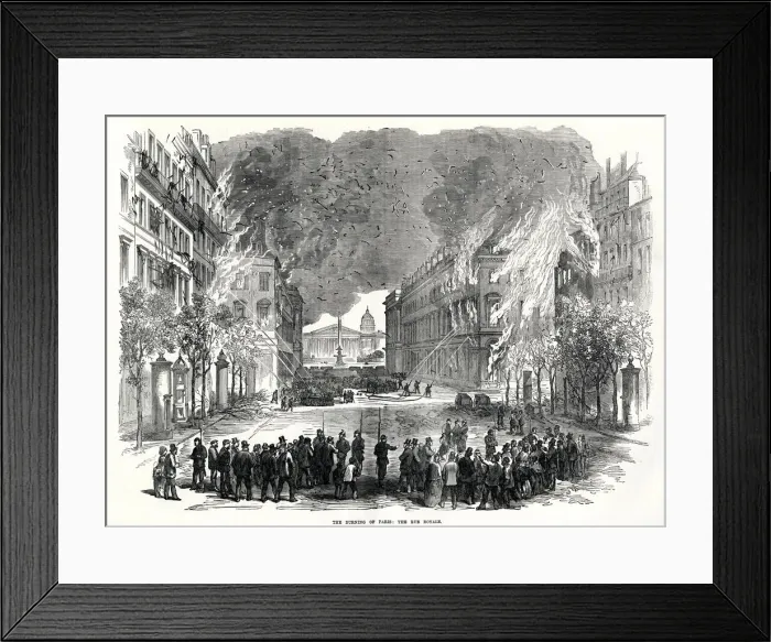 Framed Print : Destruction in the Rue Royale; Paris Commune 1871