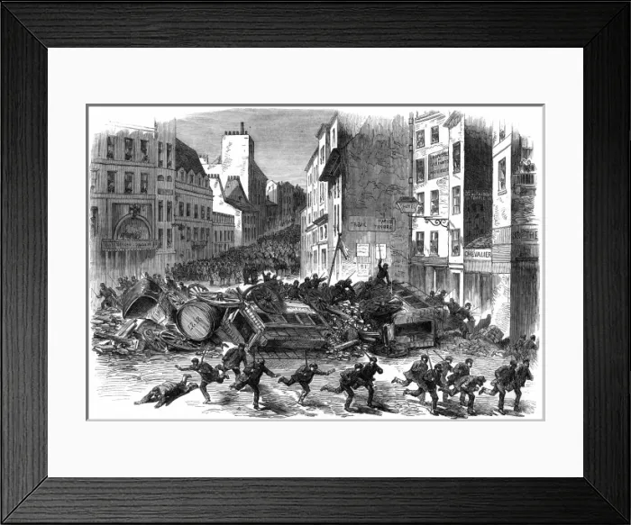 Framed Print : Barricades in the Faubourg du Temple; Franco-Prussian War, 1