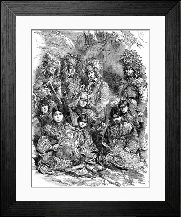 Framed Print : Ojibway and Potawatamie native American Indians, 1856 Framed Print : Ojibway and Potawatamie native American Indians, 1856