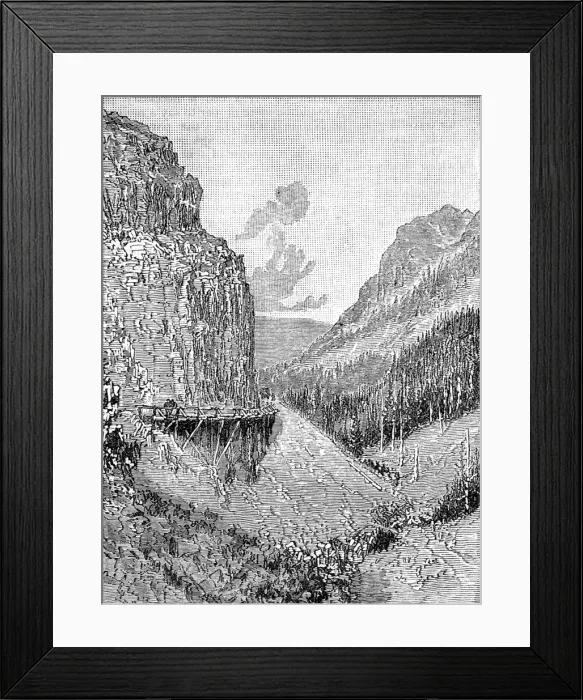 Framed Print : Golden Gate Road and Imperial Rock, Yellowstone Park, 1888 Framed Print : Golden Gate Road and Imperial Rock, Yellowstone Park, 1888