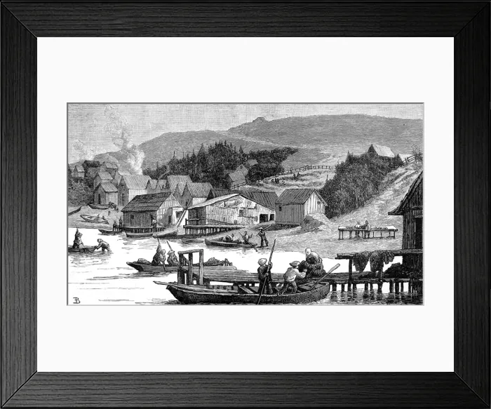Framed Print : A Chinese Fishing village in California, 1884