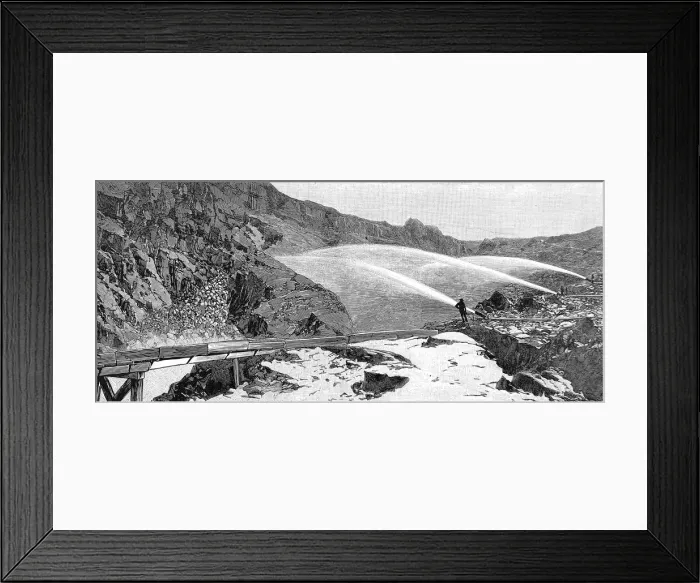Framed Print : Gold Mining in Nevada County, California, 1888 Framed Print : Gold Mining in Nevada County, California, 1888