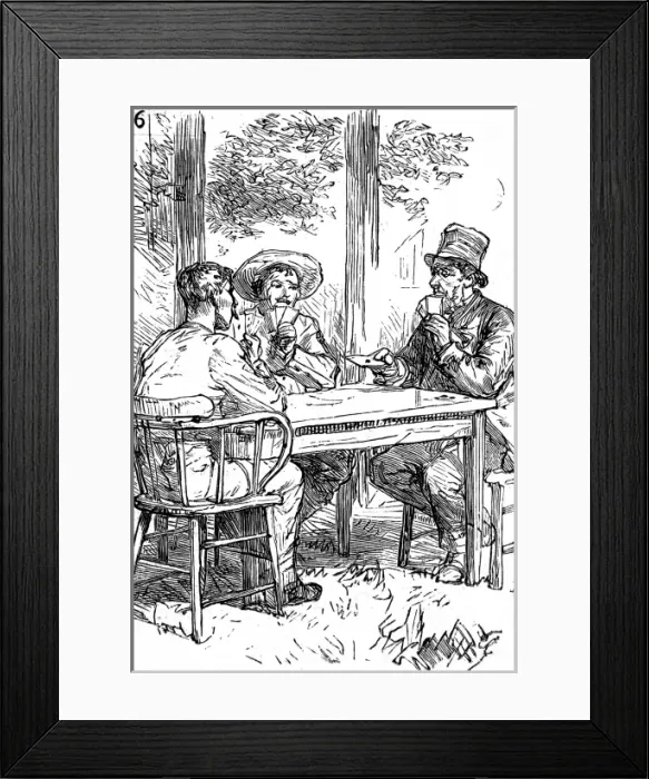 Framed Print : Sketches in the United States. Sunday in a frontier town. O Framed Print : Sketches in the United States. Sunday in a frontier town. O