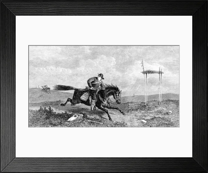 Framed Print : The American Pony Express. En Route from the Missouri River