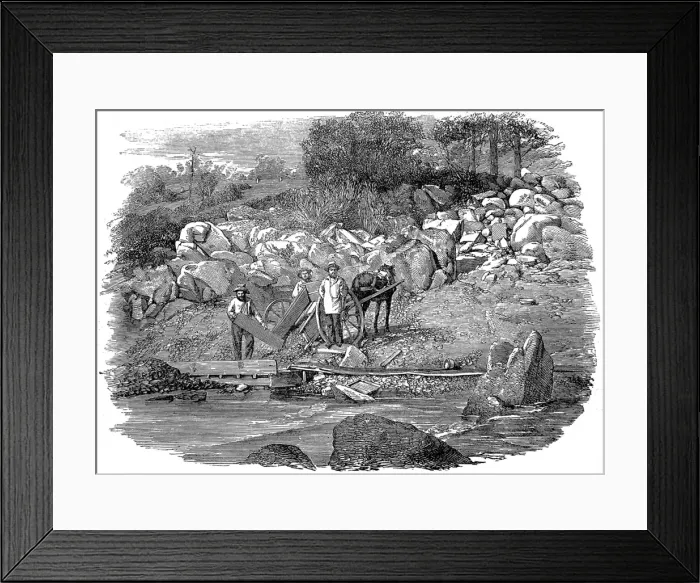 Framed Print : America. Photographs of California. Gold washing on the Yuba Framed Print : America. Photographs of California. Gold washing on the Yuba