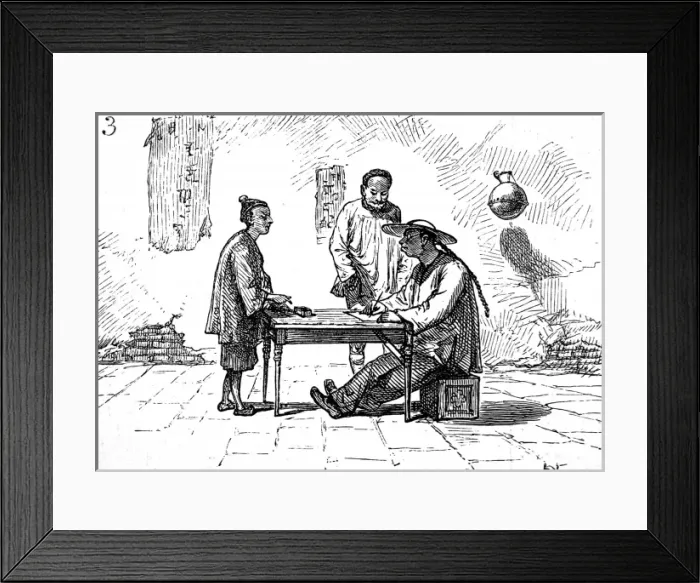 Framed Print : America. The Chinese in San Francisco. A street scrivener or Framed Print : America. The Chinese in San Francisco. A street scrivener or
