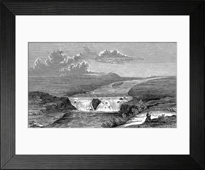 Framed Print : Scenes in Oregon and California. The American Falls of Lewis