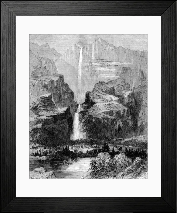 Framed Print : America. The Yohamite Falls, Mariposa County, California Framed Print : America. The Yohamite Falls, Mariposa County, California