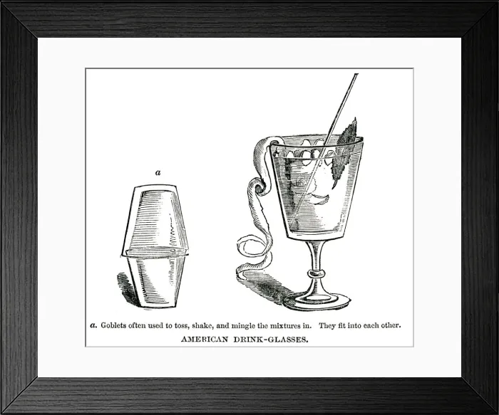 Framed Print : America. American Drink Glasses 1850 Framed Print : America. American Drink Glasses 1850