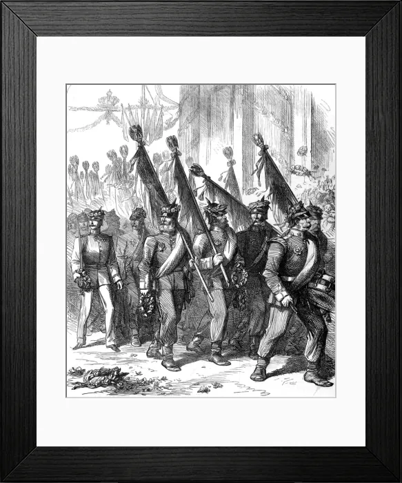 Framed Print : Franco-Prussian War. The Military Trumph at Berlin: Captured Framed Print : Franco-Prussian War. The Military Trumph at Berlin: Captured