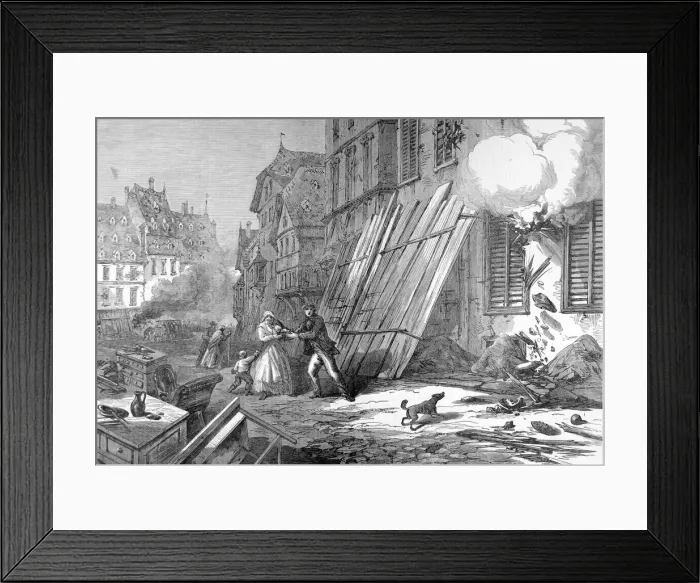 Framed Print : Franco-Prussian War. The Streets of Strasbourg during the S Framed Print : Franco-Prussian War. The Streets of Strasbourg during the S