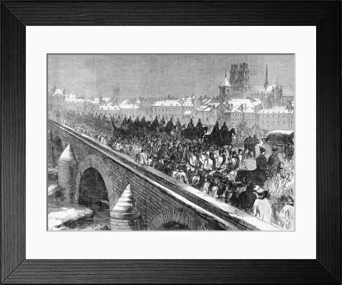 Framed Print : Franco-Prussian War. The German Army crossing the Loire at O Framed Print : Franco-Prussian War. The German Army crossing the Loire at O