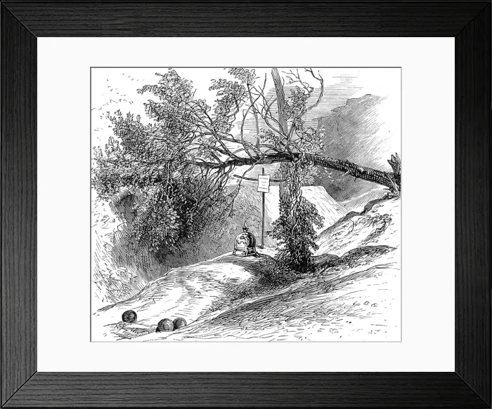 Framed Print : Franco-Prussian War. Battle at Petit Bicetre. Grave of a Pru