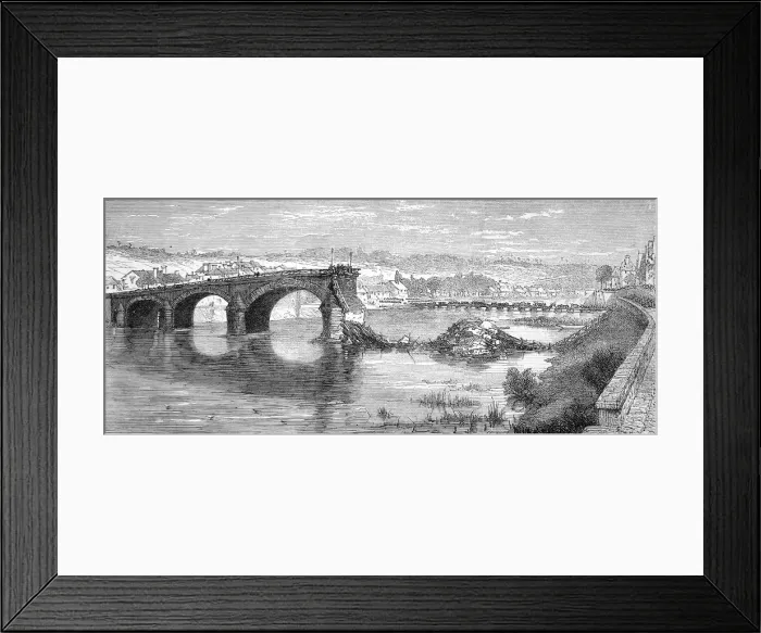 Framed Print : Franco-Prussian War. The Bridge at Corbeil, blown up by the F Framed Print : Franco-Prussian War. The Bridge at Corbeil, blown up by the F