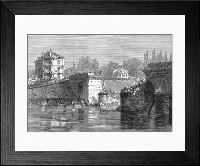 Framed Print : Franco-Prussian War. The Bridge at Sevres