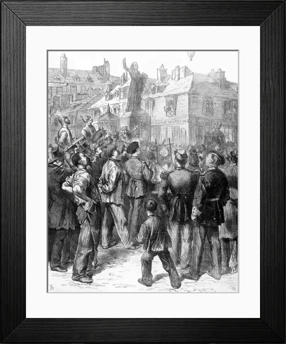 Framed Print : Franco-Prussian War: balloon from Paris over Versailles Framed Print : Franco-Prussian War: balloon from Paris over Versailles