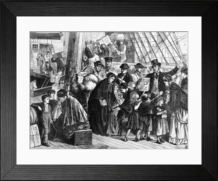 Framed Print : Passengers on an Emigrant Ship, Britain, 1869