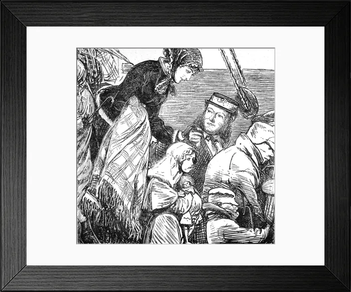Framed Print : Passengers on the gangway, Liverpool, 1870