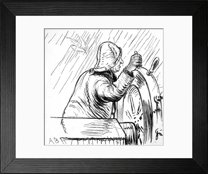 Framed Print : Seaman at the Ships Wheel, Atlantic, 1870 Framed Print : Seaman at the Ships Wheel, Atlantic, 1870