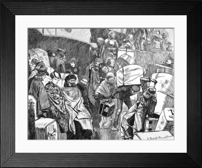 Framed Print : Passengers boarding an Emigrant Ship, Britain, 1870 Framed Print : Passengers boarding an Emigrant Ship, Britain, 1870