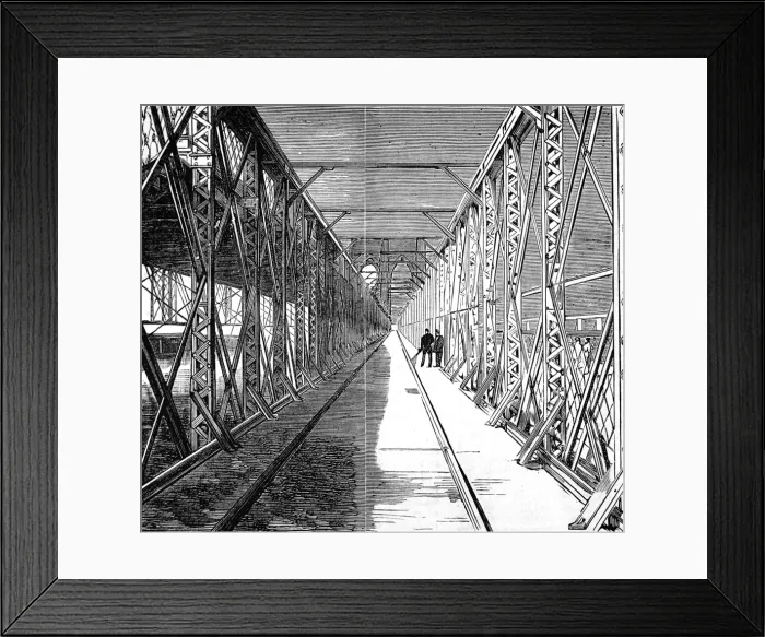 Framed Print : The Railway Line across Brooklyn Bridge, New York, 1883 Framed Print : The Railway Line across Brooklyn Bridge, New York, 1883