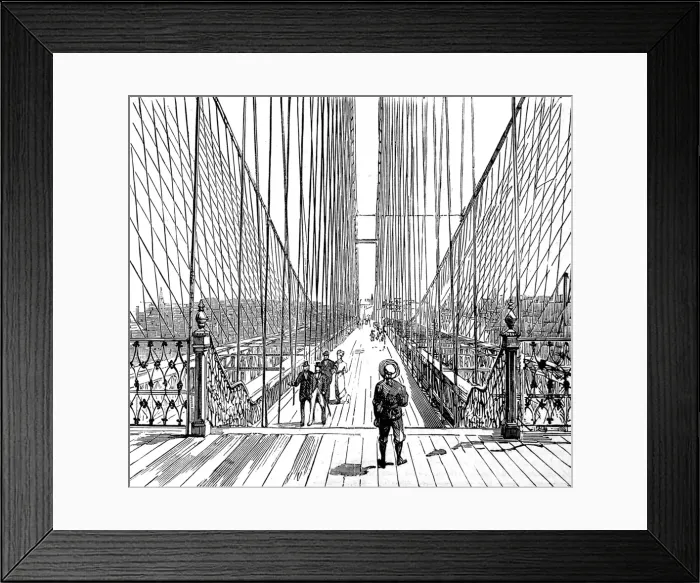 Framed Print : The Brooklyn Bridge, New York, 1883 Framed Print : The Brooklyn Bridge, New York, 1883